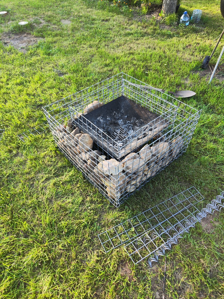 Очаг габион Firebarrel 70, сборный, Сетка сварная, Zn яч. 50х100 Ø3,8 мм. ГОСТ Р 58120-2018