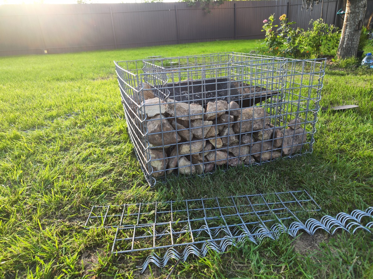 Очаг габион Firebarrel 70, сборный, Сетка сварная, Zn яч. 50х100 Ø3,8 мм. ГОСТ Р 58120-2018