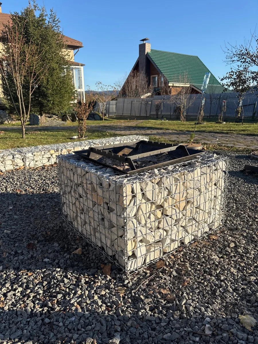 Очаг габион Firebarrel 70, сборный, Сетка сварная, Zn яч. 50х100 Ø3,8 мм. ГОСТ Р 58120-2018